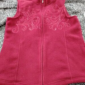 Vest, full zip up, cranberry red                 Size M